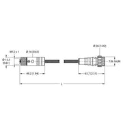 Turck - Rundsteckverbinder, feldkonfektionierbar (Industriesteckverbinder) Verbindungsleitung RKP56PLB- #100028505