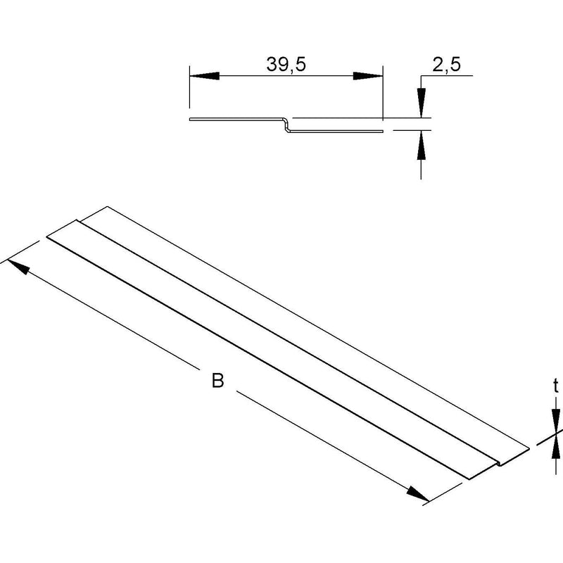 Niedax - Deckel für Kabeltragsystem Deckelstoßleiste Z-Form DSLZ 2.5/200 S 40x175mm