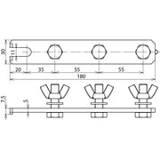 DEHN - Zubehör/Ersatzteile für Erdung und Blitzschutz Erdungssammelschiene ESS3PM10X35STTZN ST/tZn L180mm