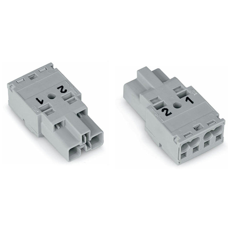 WAGO - Steckverbinder für steckbare Gebäudeinstallation Stecker 2-polig 770-252 Kod. B,grau − 100 Stück