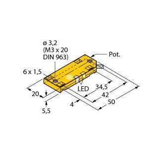 Turck - Kapazitiver Näherungsschalter Sensor BC10-QF5.5-AN6X2 7M kapazitiv − 1 Stück