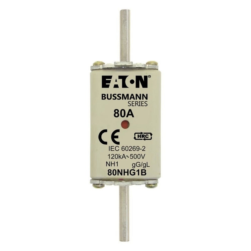 Eaton - Messersicherung Sicherungseinsatz Nieders. NH-SICHERU#80NHG1B 80A AC 500V 120kA − 3 Stück