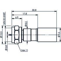 Telegärtner - Koax-Steckverbinder F-Kabelstecker HDTV Cr/Cr 100025619 G39 0.8/3.7-6.15 − 5 Stück