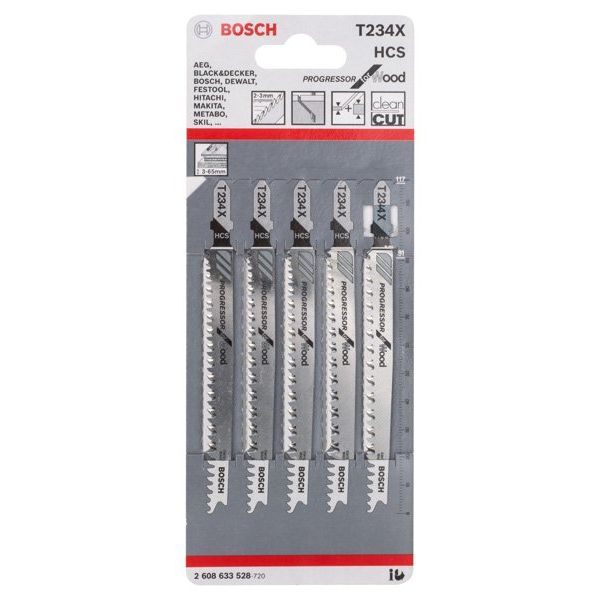 Bosch - Stichsägeblatt T 234 X 2608633528 Progressor for Wood − 10 Packung