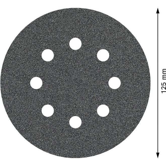 Bosch - Schleifpapier/Schleifvlies PRO F355 Schleifblatt, 125 2608605115 mm, 80, 5-tlg