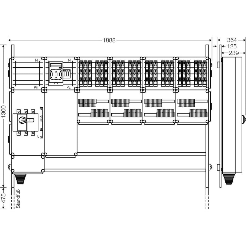 Hensel - Verteilerschrank für Energieversorgung Ladeverteiler Mi EV 11kW 24001 f.24 Ladep. a 11kW