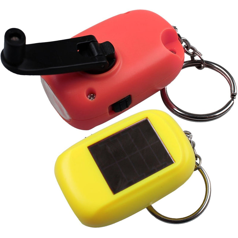 Hückmann - Taschenleuchte Kurbelleuchte Mini Solar SB-1098 Schlüsselanhänger − 40 Stück