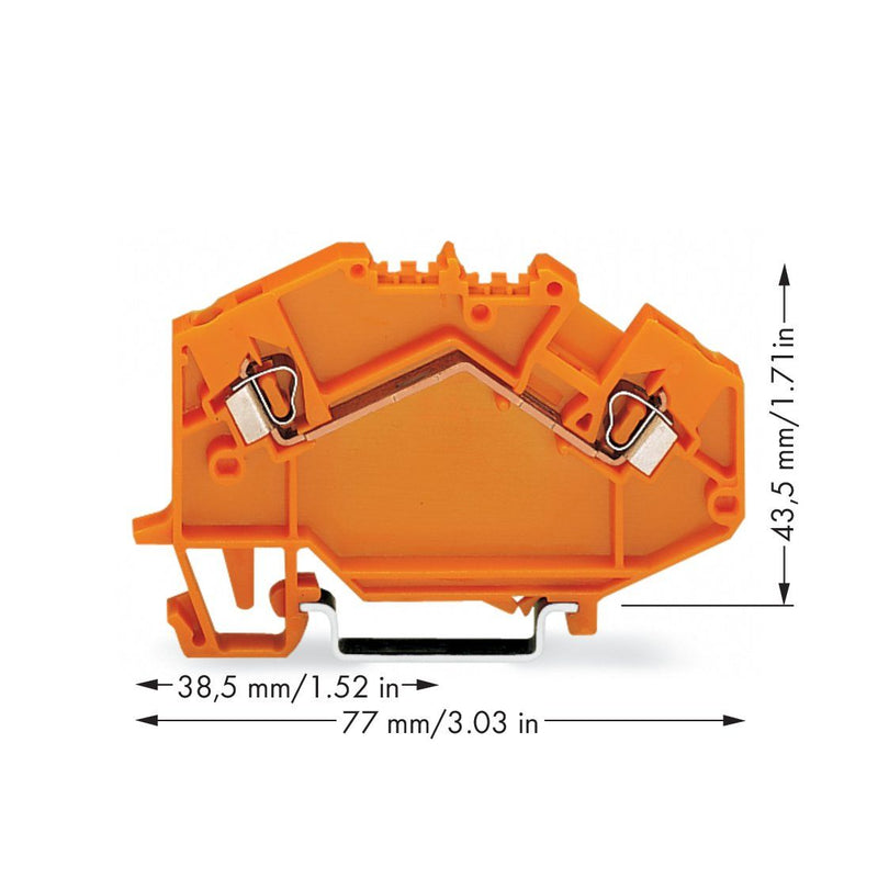 WAGO - Durchgangs-Reihenklemme Durchgangsklemme 780-602 0,08-2,5qmm orange − 50 Stück