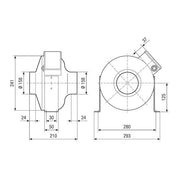 Maico - Ventilator für Rohreinbau Radial-Rohrventilator ERR 16/1 29W,350m³/h,IPX4