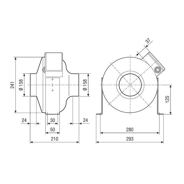 Maico - Ventilator für Rohreinbau Radial-Rohrventilator ERR 16/1 29W,350m³/h,IPX4