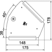 OBO Bettermann - Deckel Bogen für Kabeltragsystem Deckel für 45Grad-Bogen RBD 45 150 FS B150mm, bandverzinkt