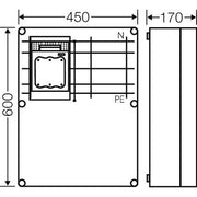Hensel - Sicherungslasttrennschalter mit Gehäuse Mi-NH-Sicherungs.gehäuse Mi 6680 1xNH 1,a. 250A, 5p