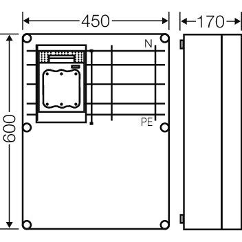 Hensel - Sicherungslasttrennschalter mit Gehäuse Mi-NH-Sicherungs.gehäuse Mi 6680 1xNH 1,a. 250A, 5p