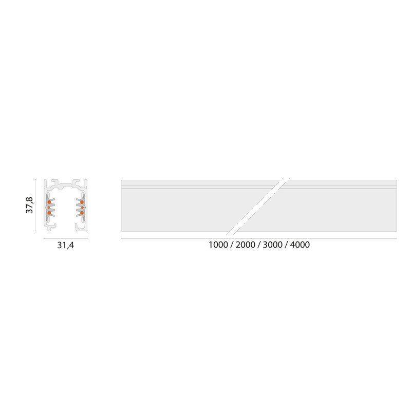Performance in Light - Stromschiene 3-Phasen-Stromschiene 310889 Aufbau 3000mm