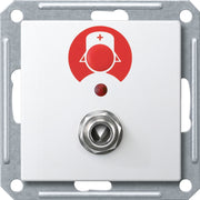 Merten - Zentralelement Klinikinstallation Ruftaster pws/gl MEG4847-0319 mit Sys.Steckdose