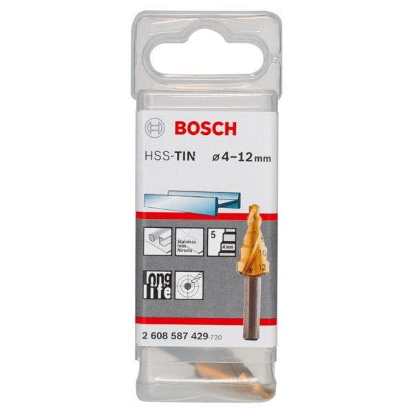 Bosch - Stufenbohrer HSS-TiN, 4 - 2608587429 12 mm 6 mm 50 mm 5