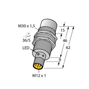 Turck - Induktiver Näherungsschalter Sensor NI20UMT30HAP6XH1141 induktiv − 1 Stück
