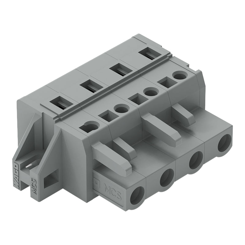 WAGO - Kabelsteckverbinder für Leiterplattensteckverbinder 1-Leiter-Federleiste 231-204/031-000 CAGECLAMP,2,5 mm²,gr − 50 Stück