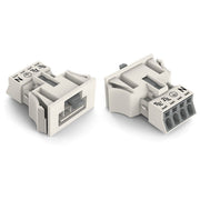 WAGO - Geräteanschluss für steckbare Gebäudeinstallation Snap-In-Stecker 890-734 4-polig,Kod. A,weiß − 50 Stück