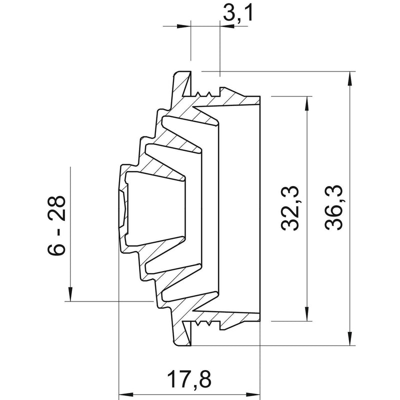 OBO Bettermann - Kabeleinsteckstutzen Einsteckdichtung EDS M32 SW f. 3mm Wandstärke − 50 Stück