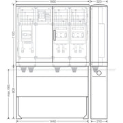 Hensel - Verteilerschrank für Energieversorgung Ladeverteiler Mi EV 200kW 2011 b. z. 2 Ladepunkte