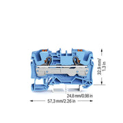 WAGO - Durchgangs-Reihenklemme 2-Leiter-Durchgangsklemme 2206-1204 6qmm, blau