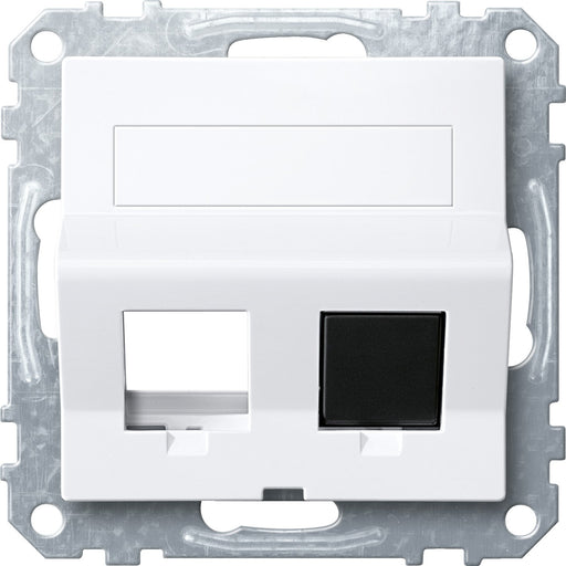 Merten - Einsatz/Abdeckung für Kommunikationstechnik Schrägauslass 2f.aws/gl MEG4568-0325 mit Tragring