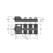 Turck - Passiver Sensor-/Aktor-Verteiler (mit Leitung) Aktuator-/Sensor-Verteiler TB-6M12-5-5/TXL M12x1, 6-fach − 1 Stück