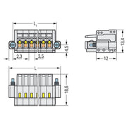 WAGO - Kabelsteckverbinder für Leiterplattensteckverbinder 1-Leiter-Federleiste 734-104/107-000 CAGECLAMP 1,5mm²,lgr − 100 Stück