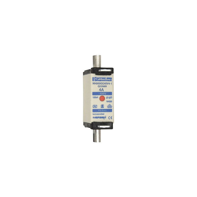 Mersen - Messersicherung Sicherungseinsatz NH gG NH000GG40V4-1 Gr.000 4A SGL KM − 3 Stück