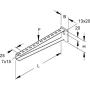 Niedax - Ausleger für Kabeltragsystem Wandausleger KTA 600 E5 − 10 Stück