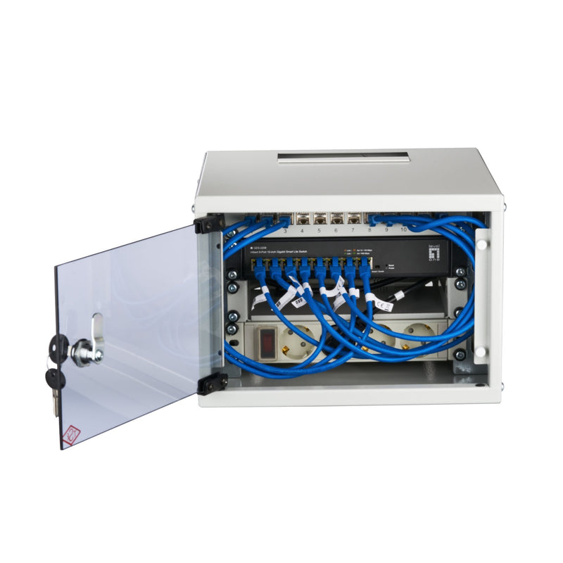 EFB-Elektronik - Netzwerkgehäuse Wandgehäuse WGB-1004GR.30-SET1 Set 10Zoll 4HE
