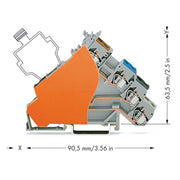 WAGO - Initiator/Aktor-Reihenklemme Initiatorenklemme 280-588/280-323 4L, plusabsicherung − 50 Stück