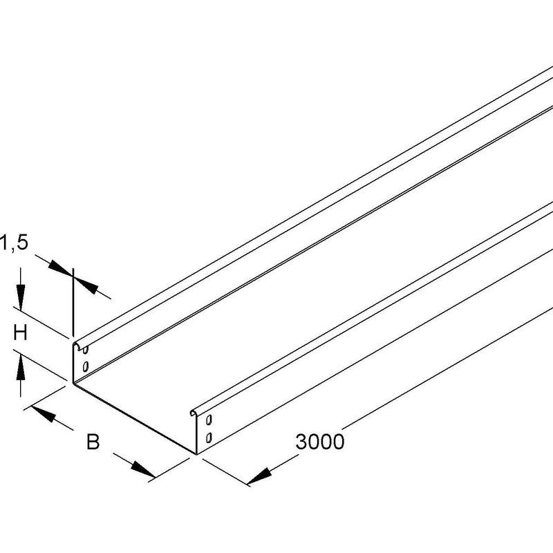 Niedax - Kabelrinne RSU 60.600 inkl. Verbinder − 3 Meter