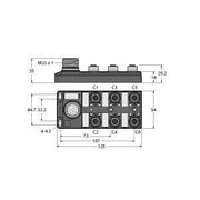 Turck - Passiver Sensor-/Aktor-Verteiler (mit Leitung) Verteiler passiv TB-6M12-4P2-CS12T M12x1-6fach − 1 Stück