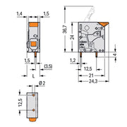WAGO - Leiterplattenklemme 2606-1101/000-016 6mm²,gn-ge − 200 Stück