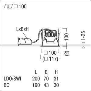 Zumtobel Group - Downlight/Strahler/Flutlicht LED-Einbauleuchte P-INF Q #60817916 3000K