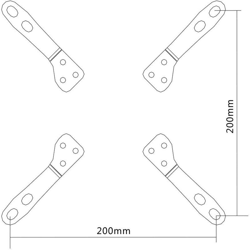 E+P Elektrik - Halterung für Audio-/Videosysteme Adapterplatte VESA WHA 200 schwarz