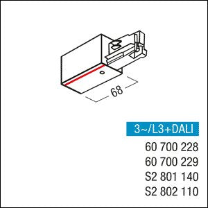 Zumtobel Group - Elektrisches Zubehör/Ersatzteile für Leuchten Anfangseinspeisung L3+DALI #60700228 EINSP R WH