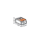WAGO - Steckklemme Compact-Verbindungsklemme 221-412 2-Leiter bis 4qmm − 100 Stück