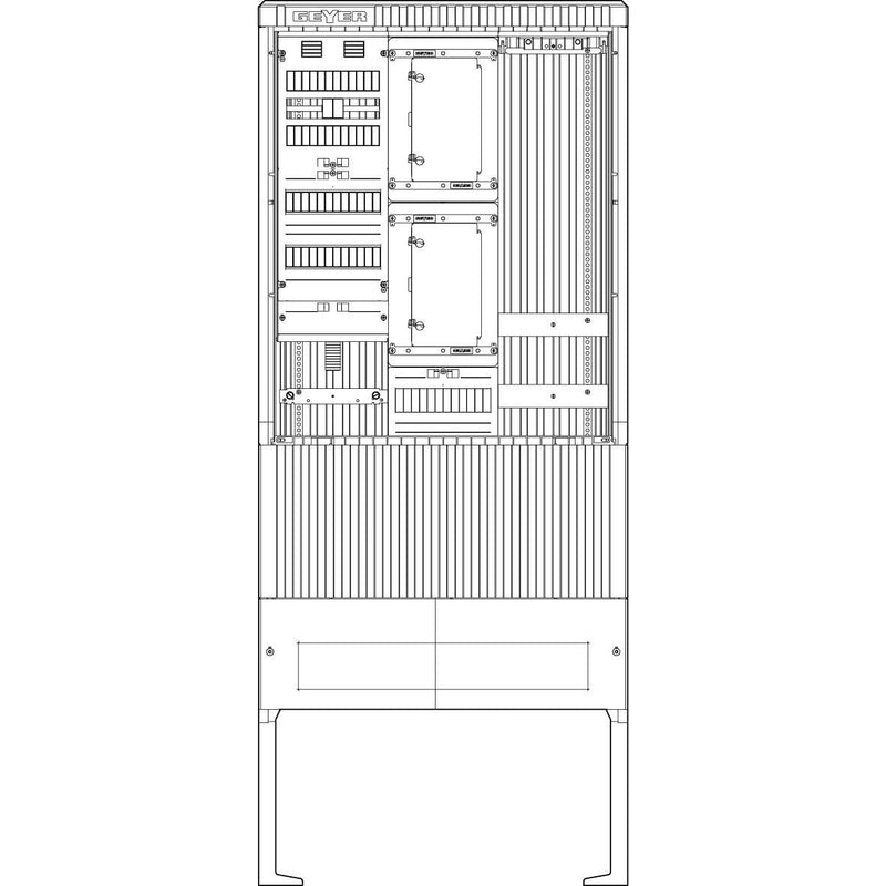 ABN - Zähler-Komplettschrank Zähleranschlusssäule SZ207ZL2401A 2 ZPAPZ Leerpl. 4pol