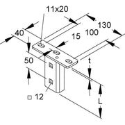 Niedax - Kopfplatte für Stiel/Profilschiene Schraubkopfplatte KU 4530 E5 − 20 Stück
