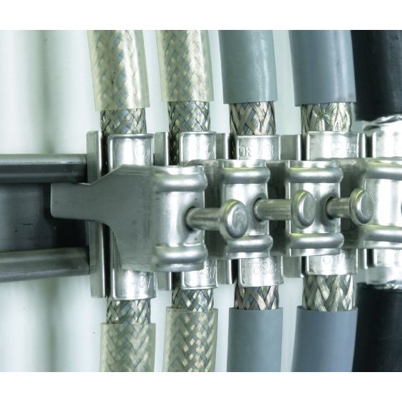 DEHN - Anschlussklemme für Blitzschutz Schirm-Anschlussklemme SAK 14 AS V4A Rd 8-14mm − 10 Stück