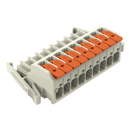 WAGO GmbH & Co. KG - Ein- und mehrpolige Klemmenleiste 1-Leiter-Federleiste 831-1109/037-000 Push-inCAGECLAMP,lgr − 12 Stück