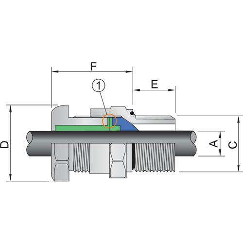 Stahl - Kabelverschraubung CMP Kabelverschraubung 254295 6,50 14 mm