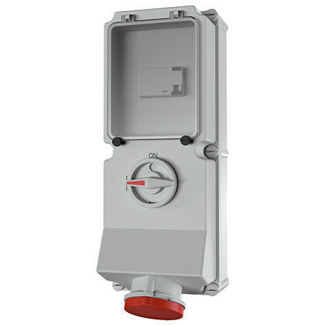 Mennekes - CEE-Steckdose abschaltbar, abgesichert (IEC 60309) Wanddose DUO 7228 63A,5p,6h,400V,IP44