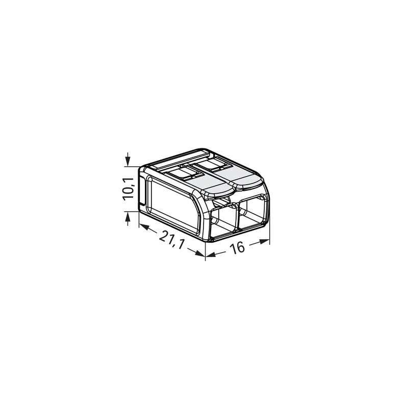WAGO GmbH & Co. KG - Steckklemme COMPACT-Verbindungsklemme 221-682 Ex e,transparent − 50 Stück
