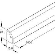 Niedax - Gitterlamelle für Geräteeinbaukanal Konvektions-Gitterstab GKG 2000 P − 2 Meter