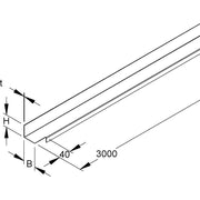 Niedax - Trennwand für Kabeltragsystem Trennprofil TP 40.45 − 3 Meter