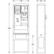 uesa - Zähler-Komplettschrank Zähleranschlusssäule ZAS-S-1-S Avacon AG 1850x590x320mm
